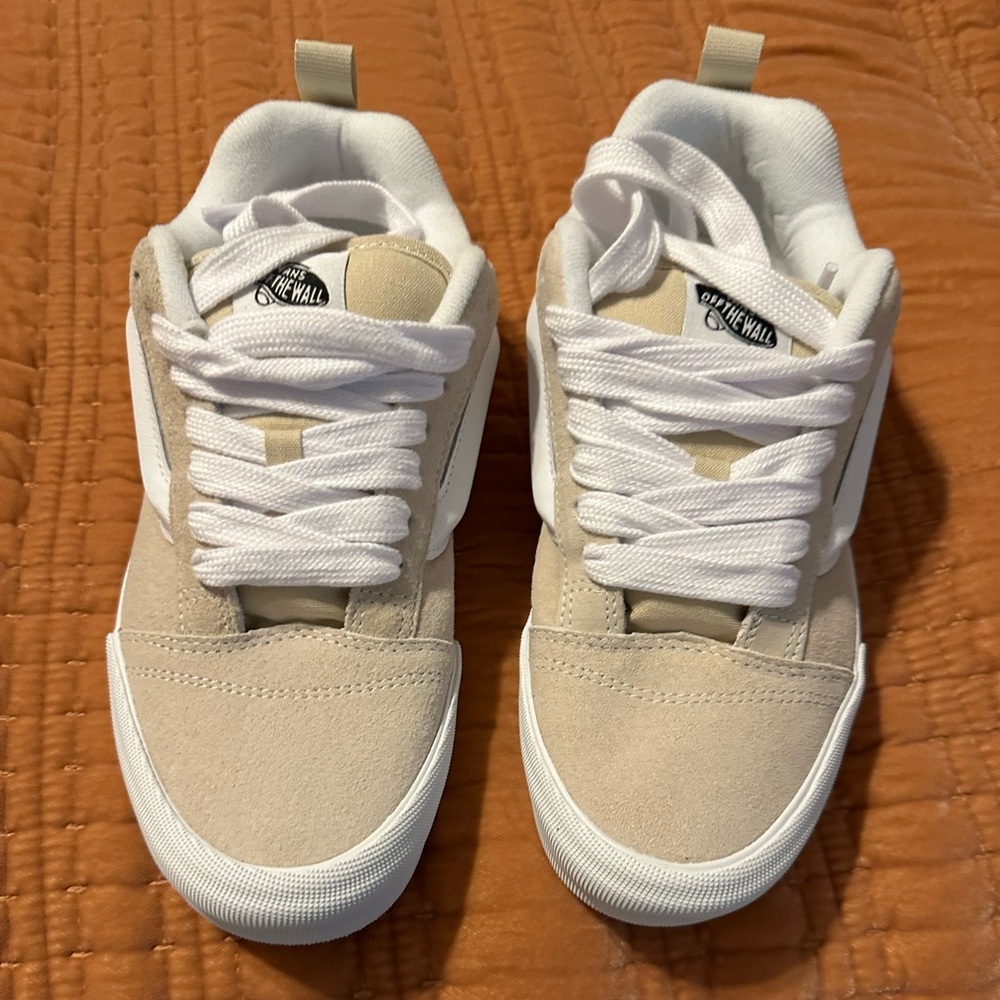 Vans Beige and White Women's Sneakers